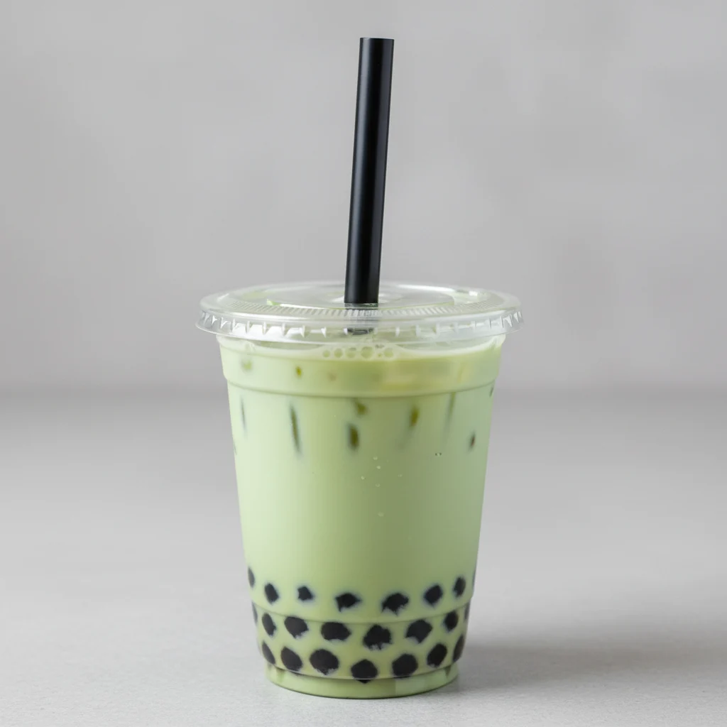50% Sweetness Green Milk Tea with Boba [24 oz]