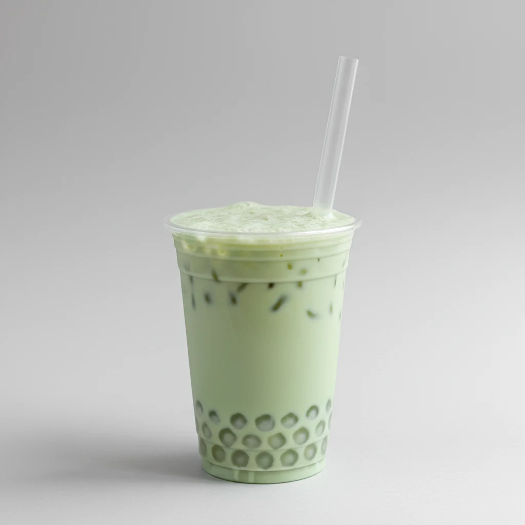 Green Milk Tea with Crystal Boba [24 oz]
