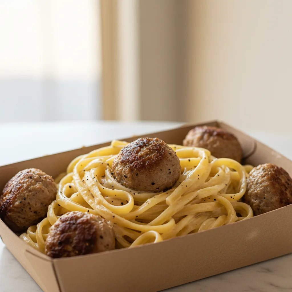 Pasta With Meatballs - Alfredo Pasta With Meatballs - Alfredo