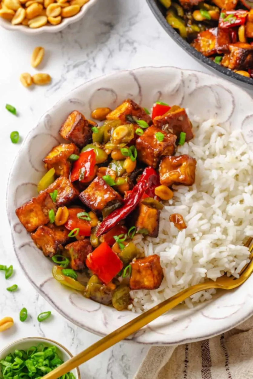 Kung Pao Tofu and White RIce [Small]