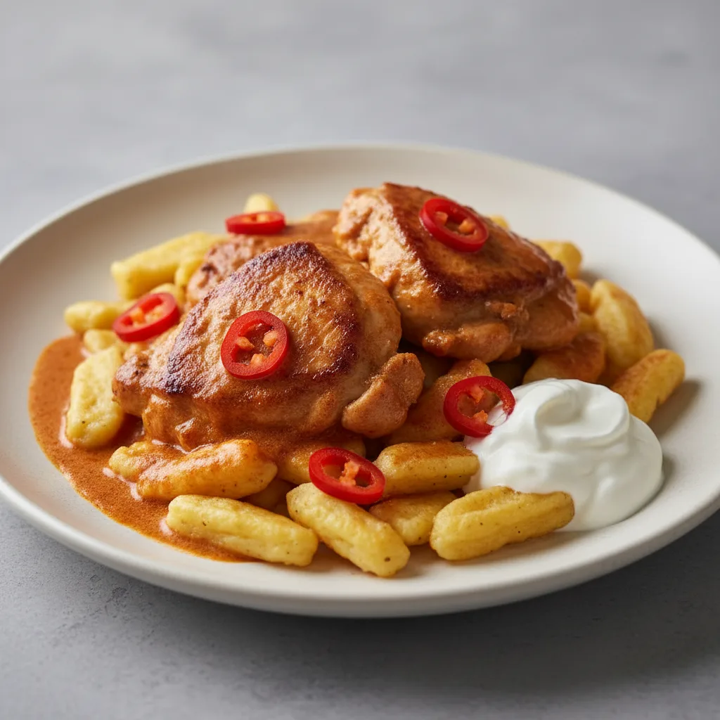 Chicken Paprikash with Spatzle