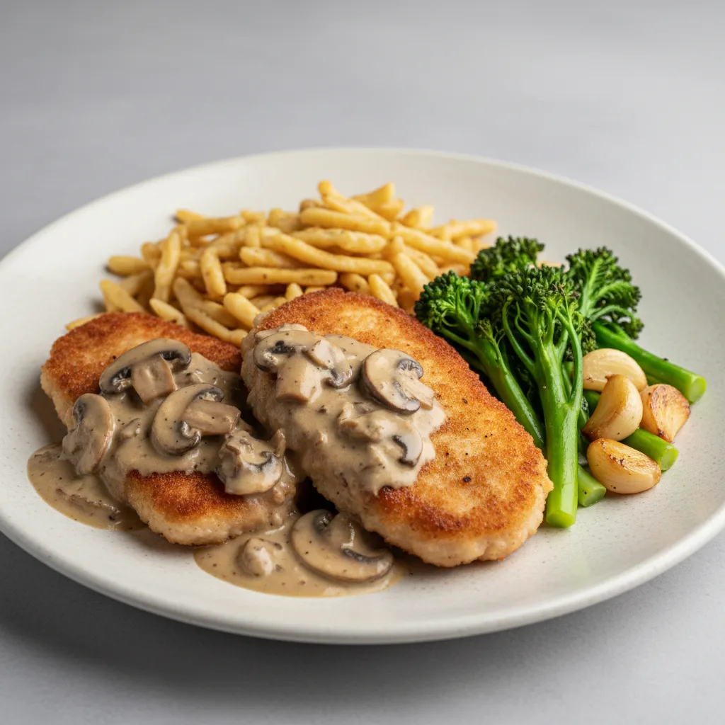 Jager Pork Schnitzel with Spatzle