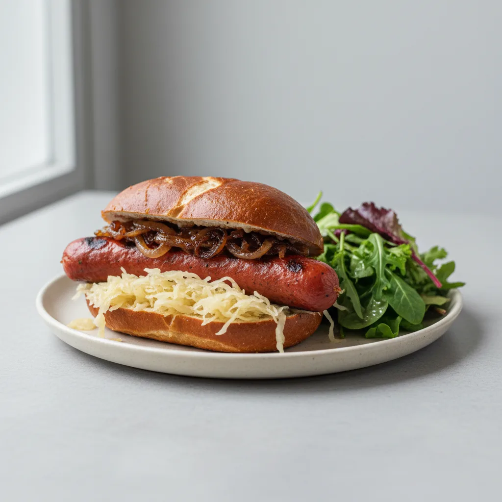 Paprikawurst Sausage Sandwich with Salad