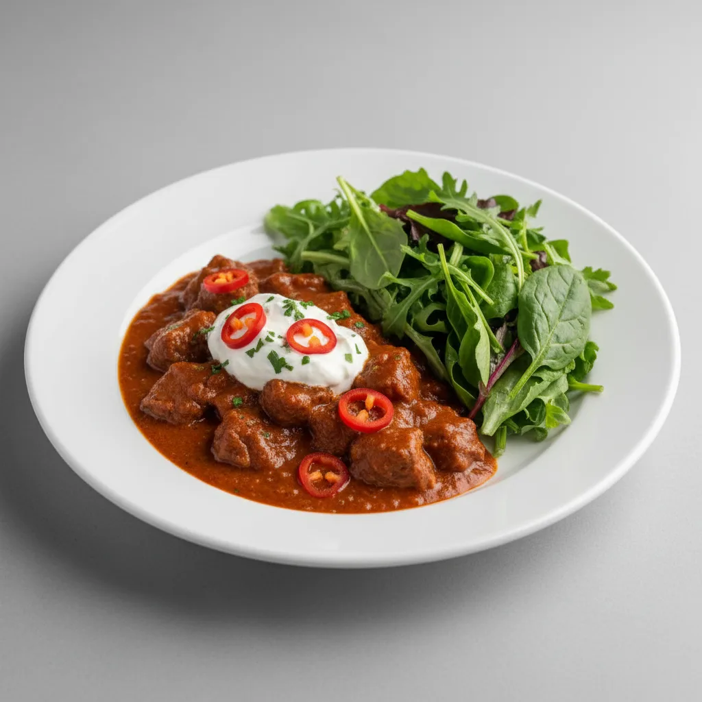 Hungarian Beef Goulash with Salad
