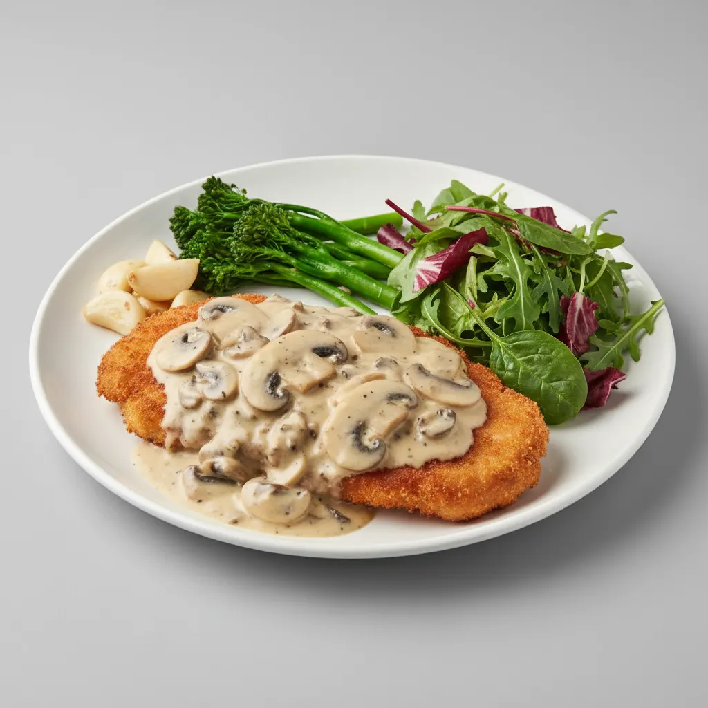 Jager Pork Schnitzel with Salad