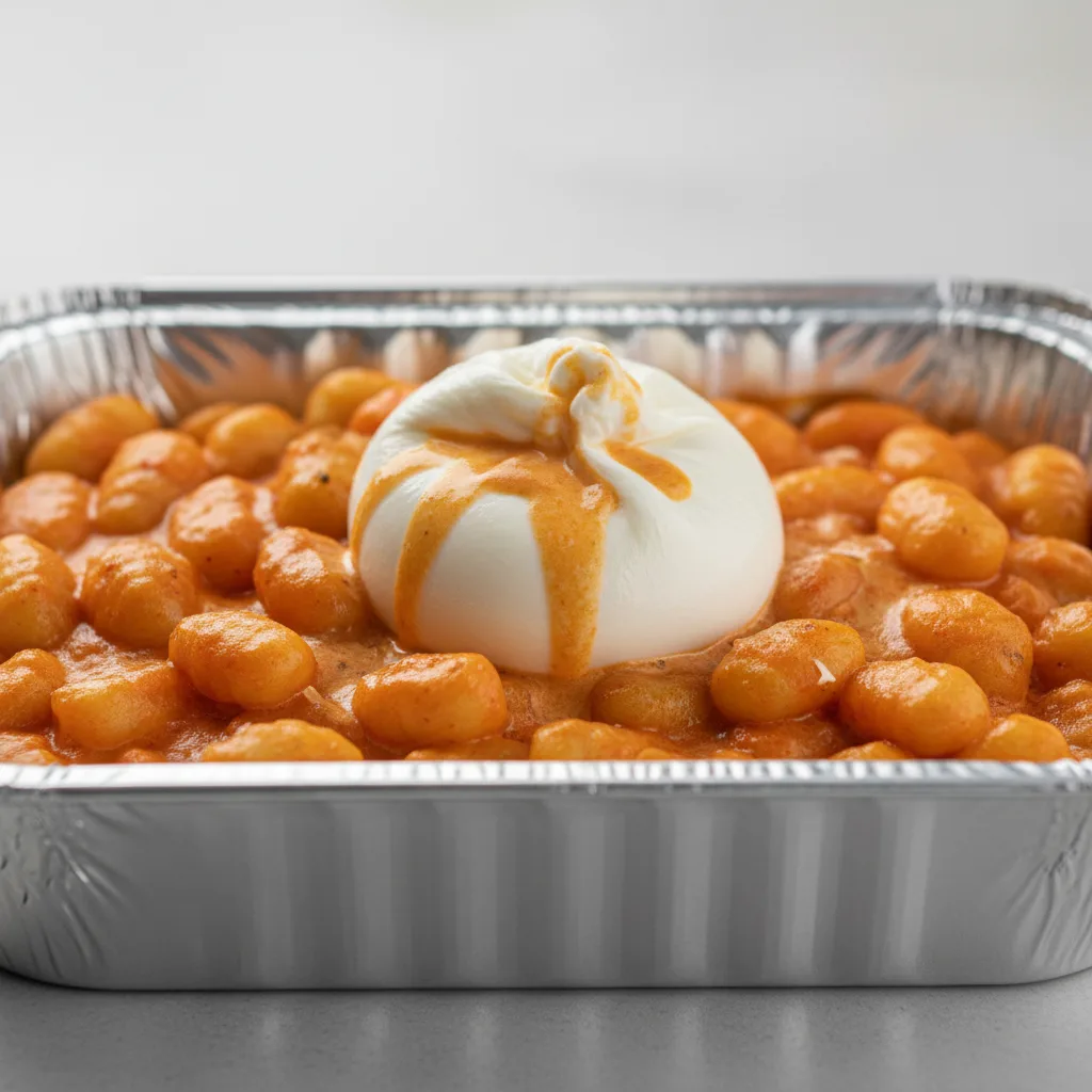 Gluten-free Gnocchi Alla Vodka with Burrata - Half Tray Gluten-free Gnocchi Alla Vodka with Burrata - Half Tray