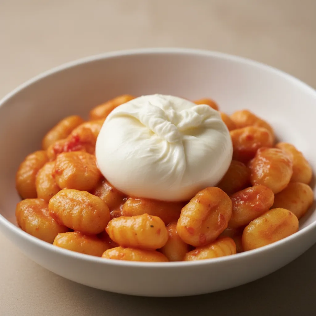 Gluten-free Gnocchi Alla Vodka With Burrata Cheese Gluten-free Gnocchi Alla Vodka With Burrata Cheese