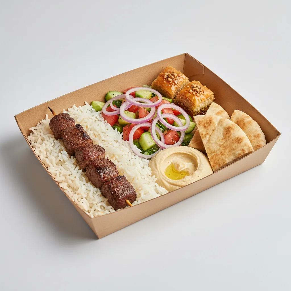 Beef Kebab Boxed Meal Beef Kebab Boxed Meal