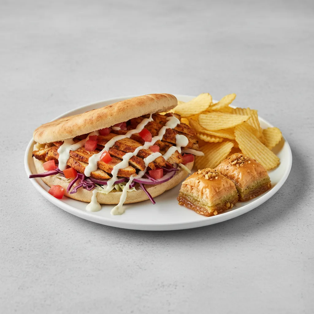 Chicken Shawarma Sandwich - Pita Bread Chicken Shawarma Sandwich - Pita Bread