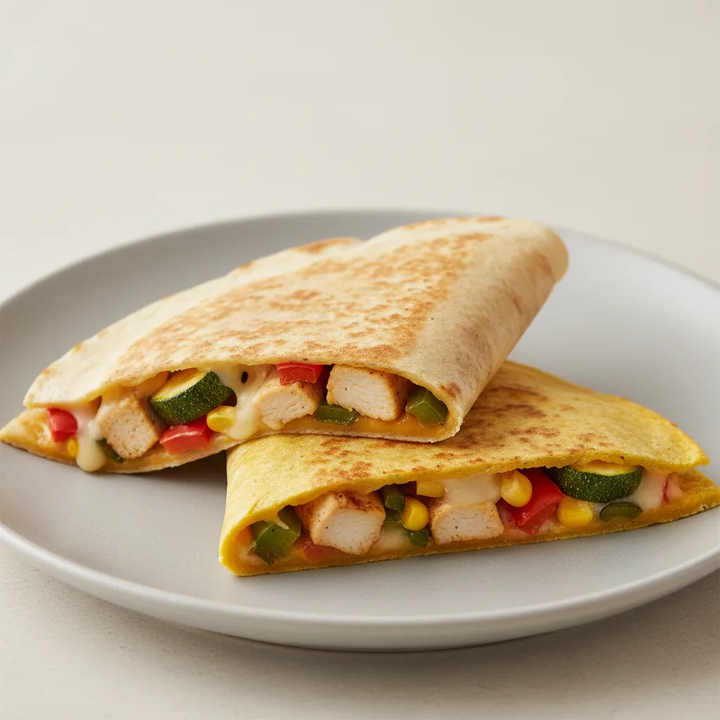 Quesadillas - Chicken & Veggie (mixed Tortillas) Quesadillas - Chicken & Veggie (mixed Tortillas)