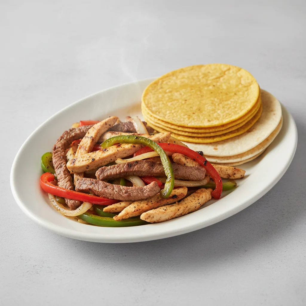 Fajitas - Chicken & Steak (mixed Tortillas) Fajitas - Chicken & Steak (mixed Tortillas)