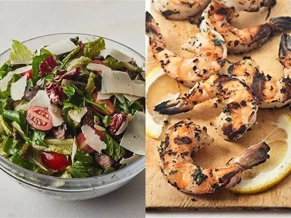 Italian Salad with Grilled Shrimp