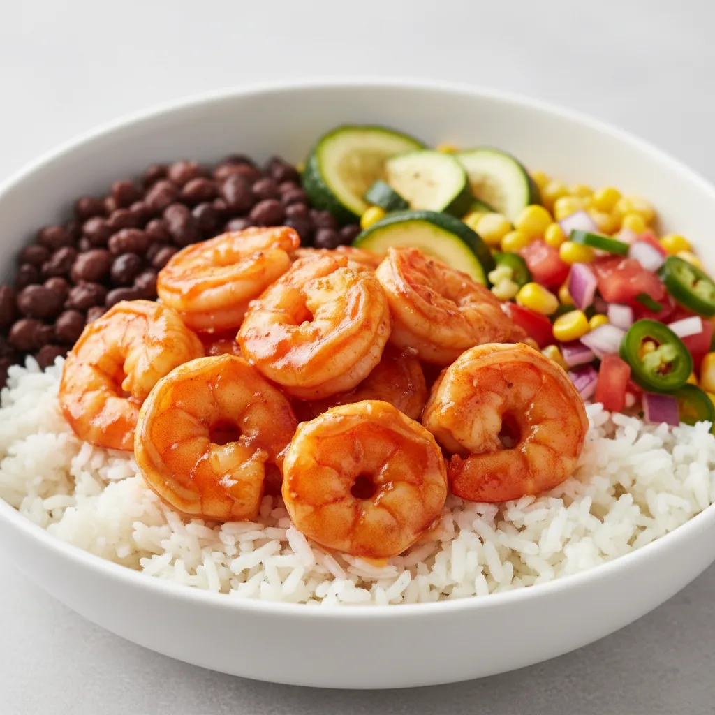 Mango Habanero Prawns Rice Bowl Mango Habanero Prawns Rice Bowl