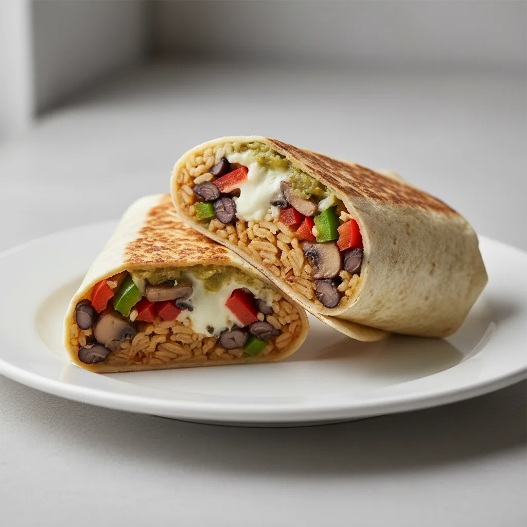 Bell Peppers & Mushrooms Burrito (vegetarian) Bell Peppers & Mushrooms Burrito (vegetarian)