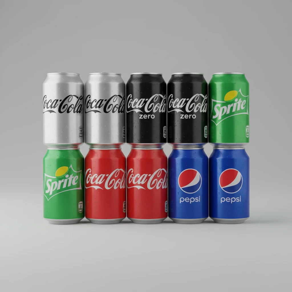 Assorted Canned Sodas Package — Half Diet & Half Regular Sodas