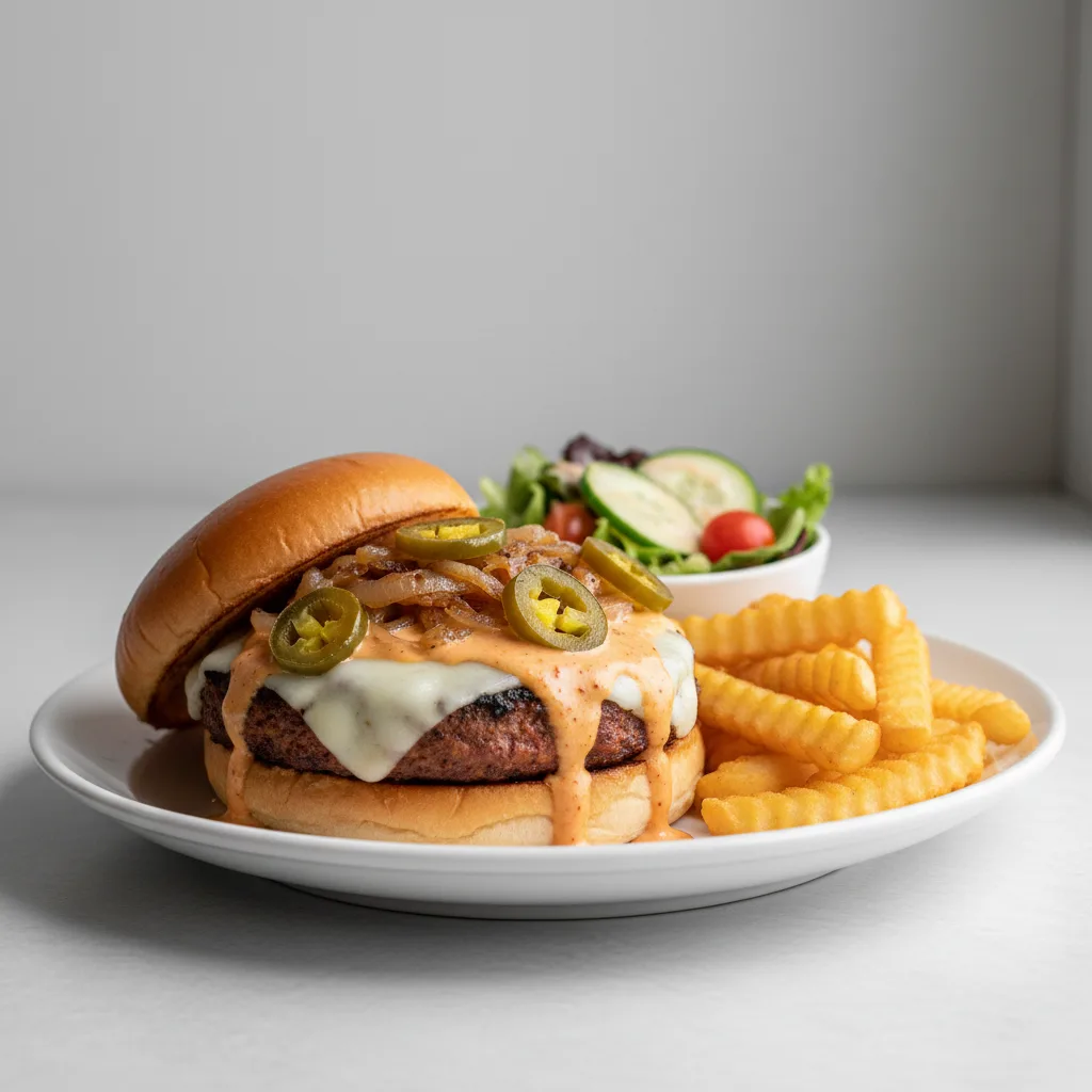 Vegetarian Spin Combo - Spicy Spin Burger with Veggie Patty, Fries, Side Salad