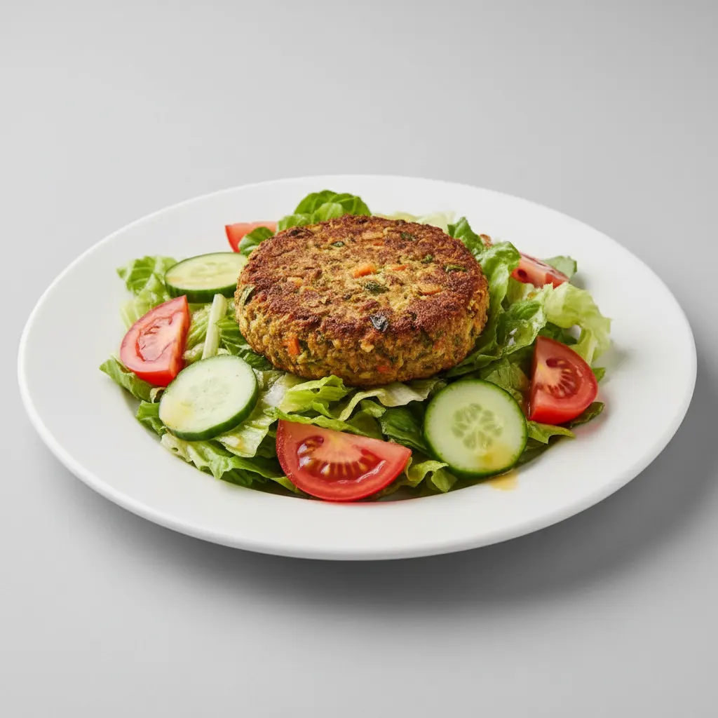 Green Salad with Veggie Patty