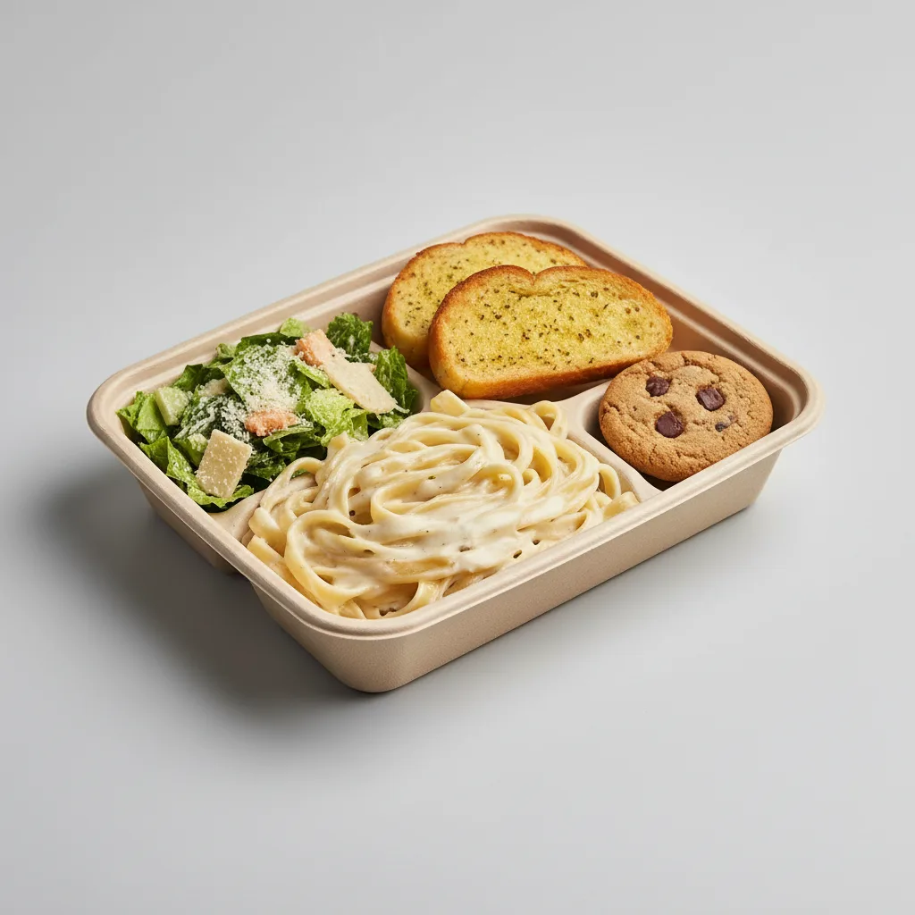 Fettuccine Alfredo Boxed Lunch - Caesar Salad Fettuccine Alfredo Boxed Lunch - Caesar Salad