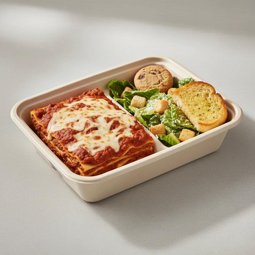 Meat Sauce Lasagna Boxed Lunch - Caesar Salad Meat Sauce Lasagna Boxed Lunch - Caesar Salad