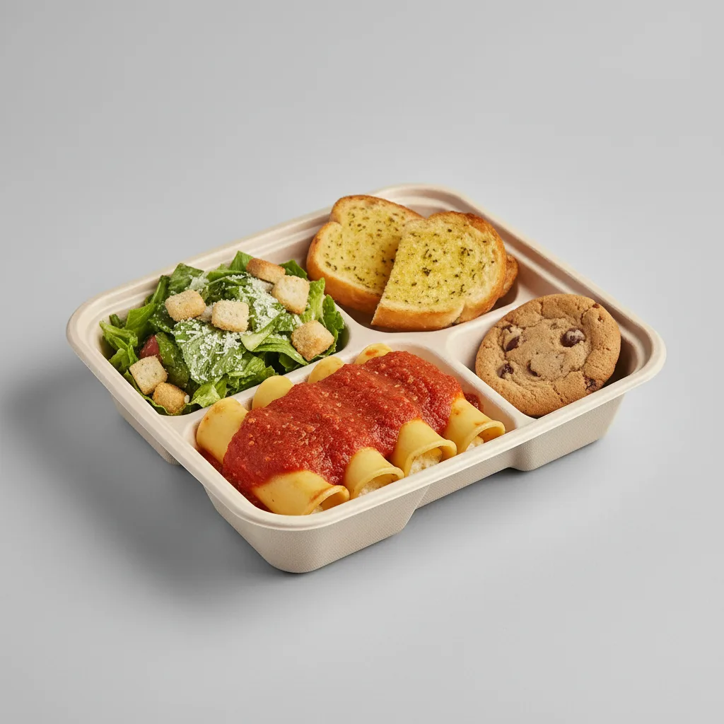 Cheese Manicotti Boxed Lunch - Caesar Salad Cheese Manicotti Boxed Lunch - Caesar Salad