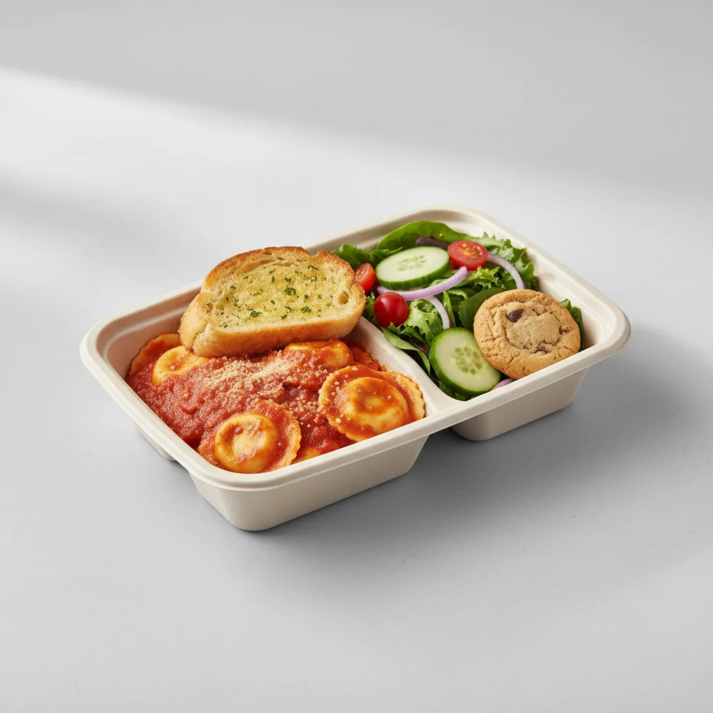 Cheese Ravioli Marinara Boxed Lunch - Garden Salad Cheese Ravioli Marinara Boxed Lunch - Garden Salad
