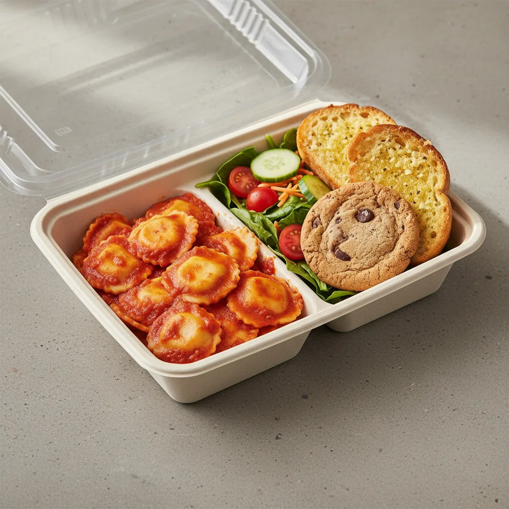 Meat Ravioli Boxed Lunch - Garden Salad Meat Ravioli Boxed Lunch - Garden Salad