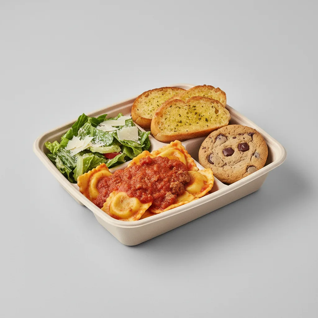 Meat Ravioli Boxed Lunch - Caesar Salad Meat Ravioli Boxed Lunch - Caesar Salad