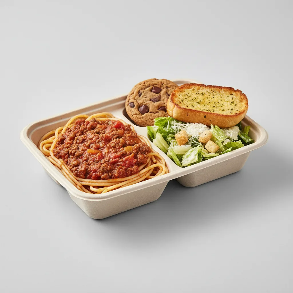 Spaghetti With Meat Sauce Boxed Lunch - Caesar Salad Spaghetti With Meat Sauce Boxed Lunch - Caesar Salad
