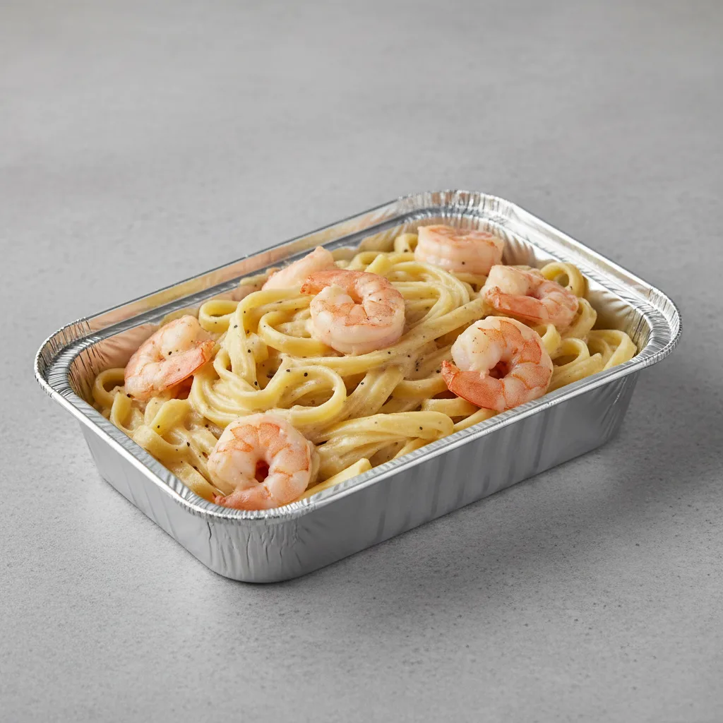 Fettuccine Alfredo Pasta Tray - Shrimp Fettuccine Alfredo Pasta Tray - Shrimp