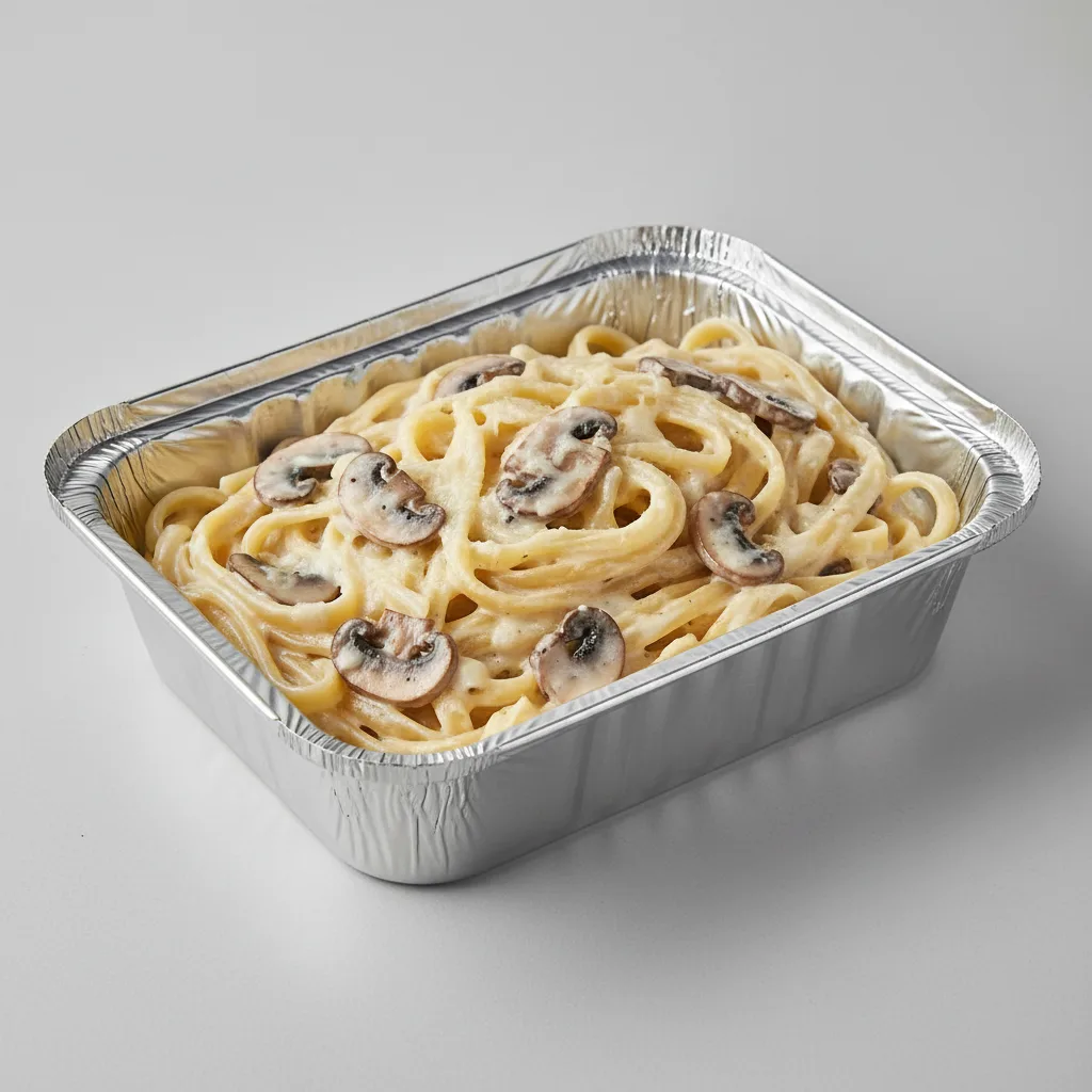 Fettuccine Alfredo Pasta Tray - Mushroom Fettuccine Alfredo Pasta Tray - Mushroom