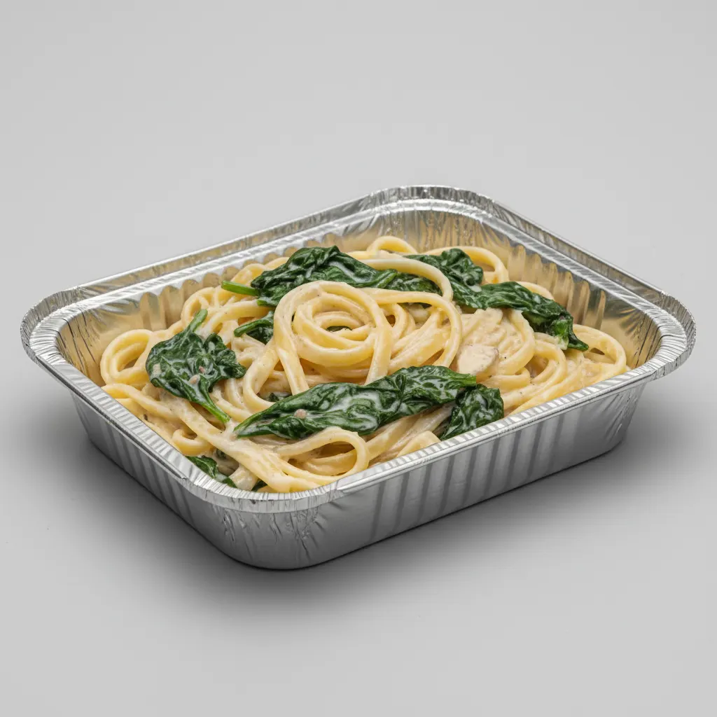 Fettuccine Alfredo Pasta Tray - Spinach Fettuccine Alfredo Pasta Tray - Spinach