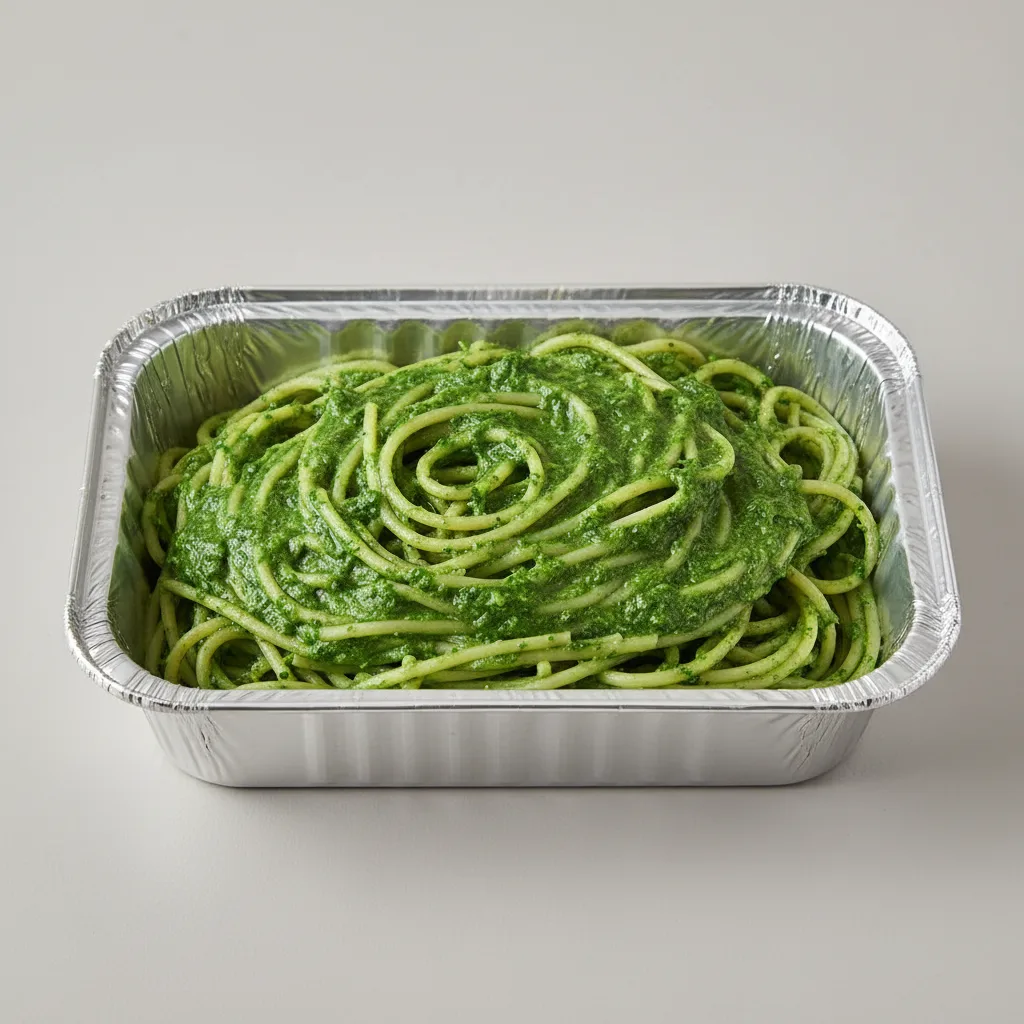 Spaghetti Tray - Spaghetti With Spinach Sauce Spaghetti Tray - Spaghetti With Spinach Sauce