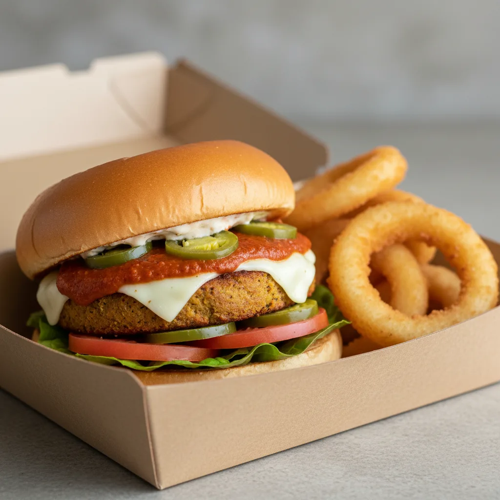 B'igi Falafel Mexicali Box - Onion Rings B'igi Falafel Mexicali Box - Onion Rings
