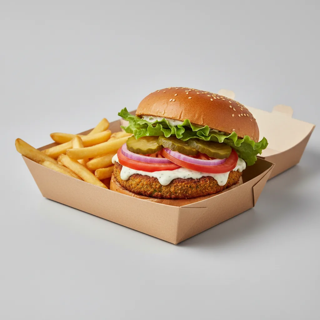 B'igi Falafel Burger Box - Gluten Free Bun - Fries B'igi Falafel Burger Box - Gluten Free Bun - Fries