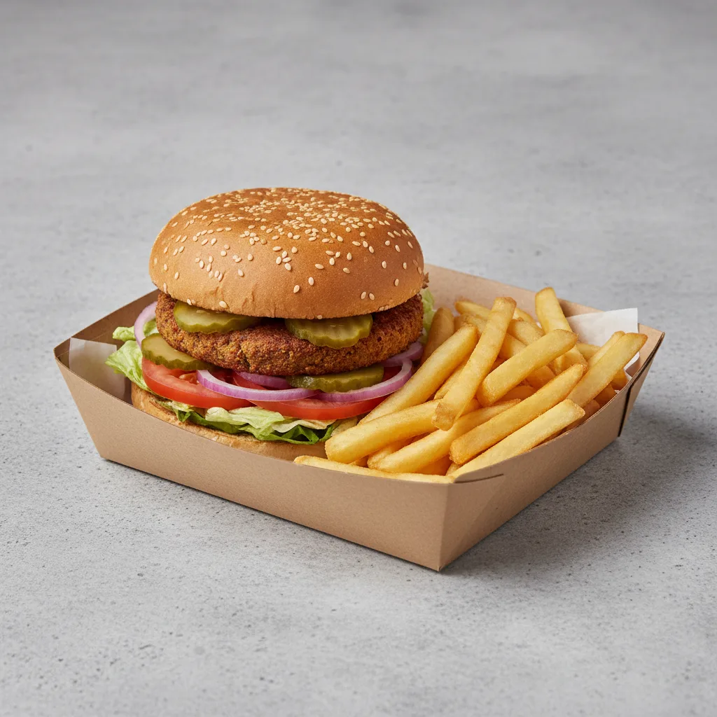 B'igi Falafel Burger Box - Vegan Gluten Free - Fries B'igi Falafel Burger Box - Vegan Gluten Free - Fries