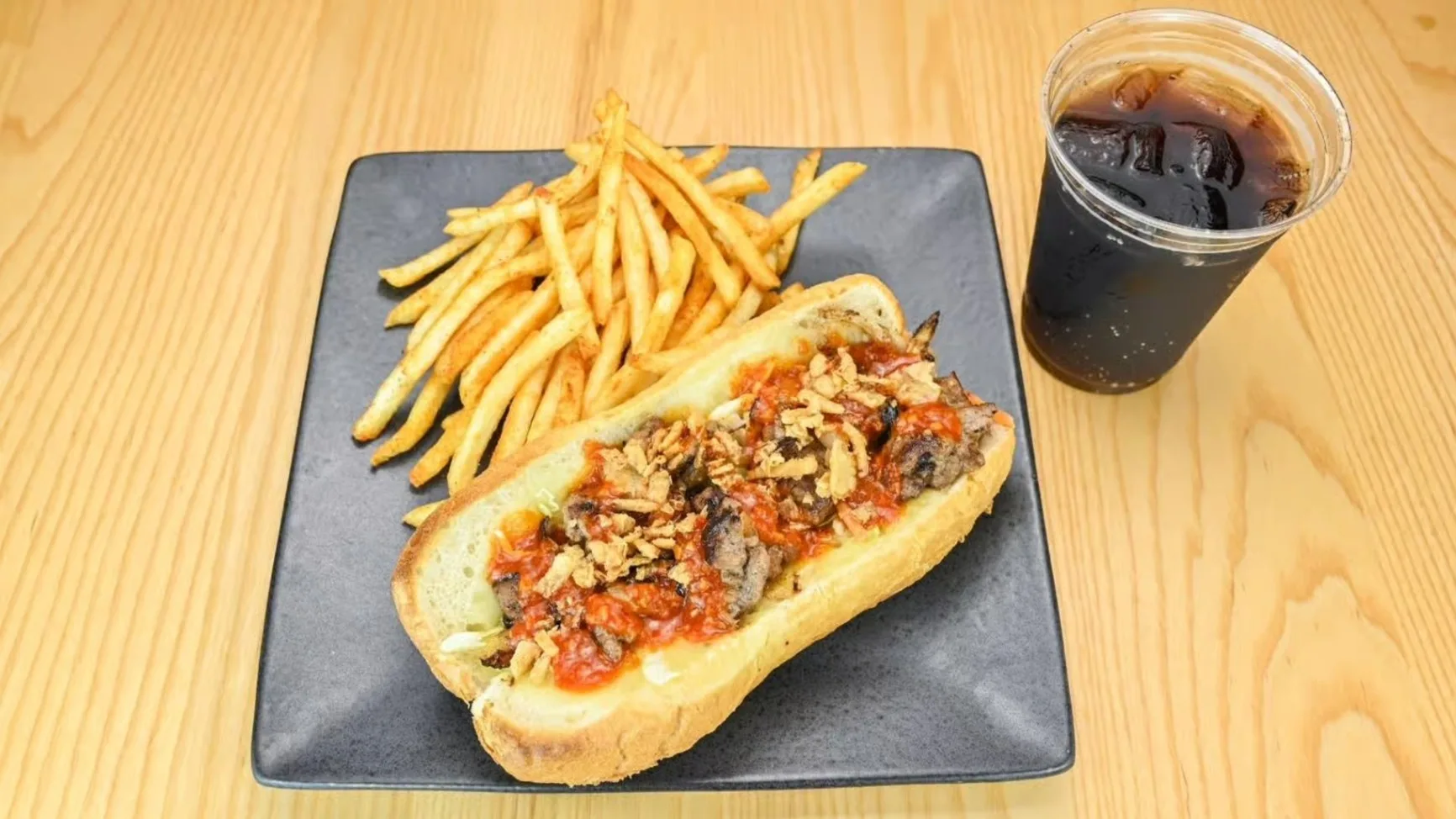 Submarine Combo — Bulgogi Sub, Onion Rings, Coleslaw
