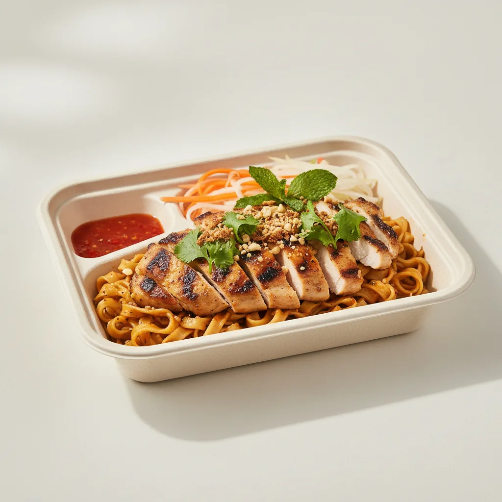 Bowl Boxed Lunch — Grilled Chicken with Noodles and Spicy Sauce
