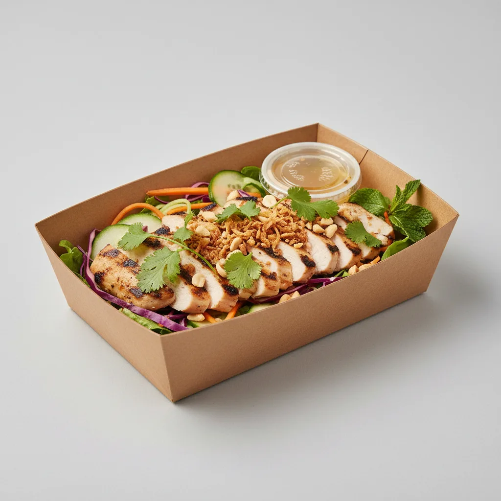 Bowl Boxed Lunch — Grilled Chicken with Salad and Nouc Chom Sauce