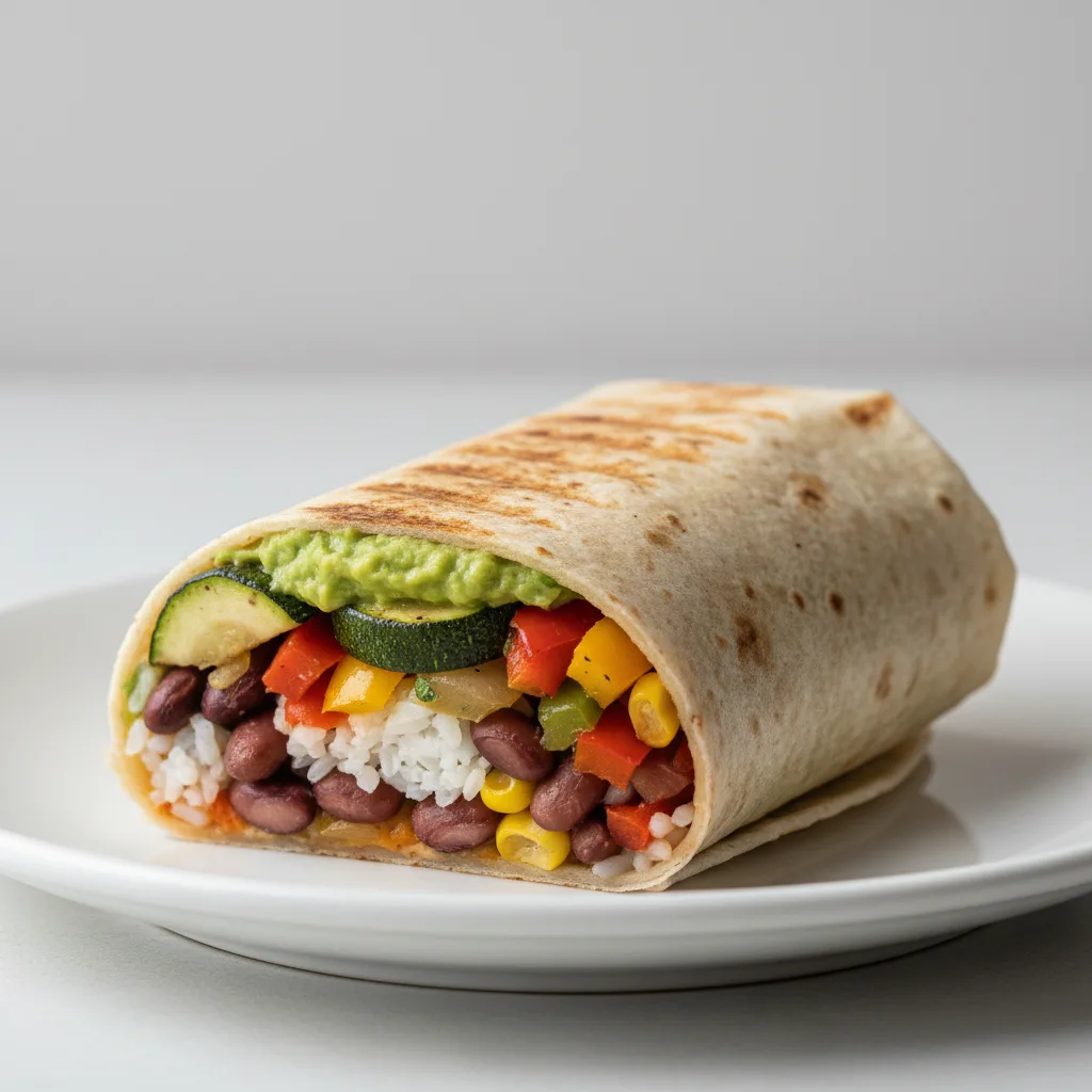 Grilled Vegetables Burrito - Guacamole