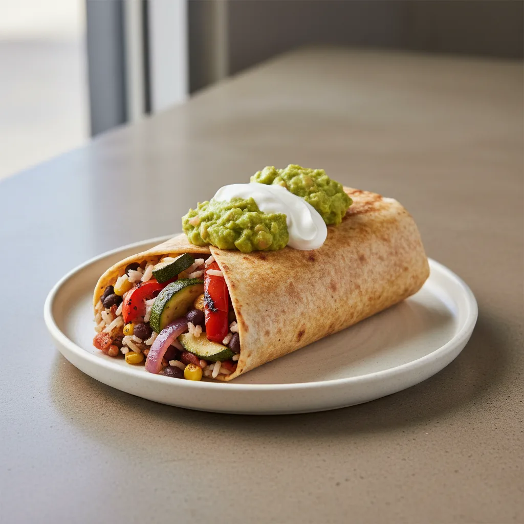 Grilled Vegetables Burrito - Guacamole, Sour Cream