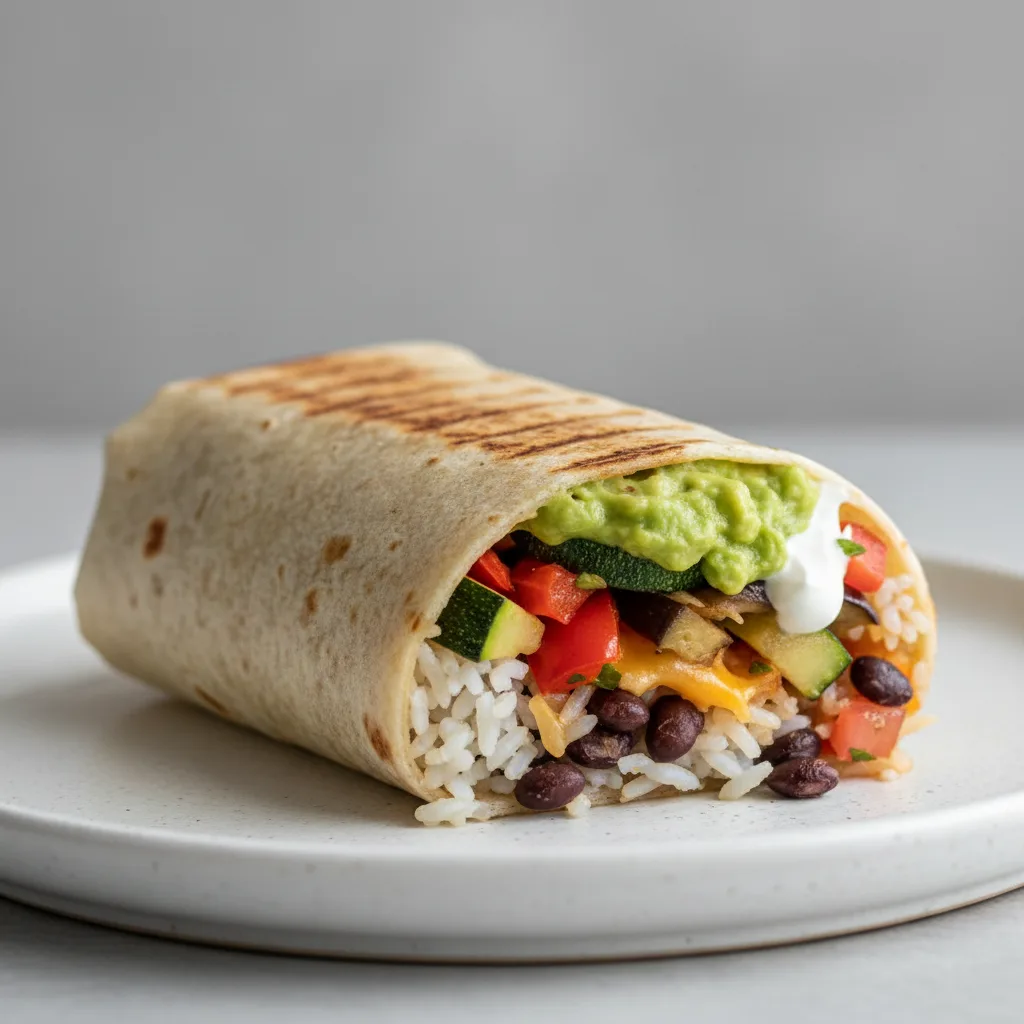 Grilled Vegetables Burrito - GF Tortilla, Guacamole, Sour Cream