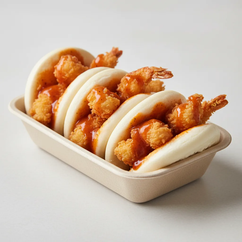 Bao Bun Crispy Tempura Shrimp With Firecracker Sauce (half Tray) Bao Bun Crispy Tempura Shrimp With Firecracker Sauce (half Tray)