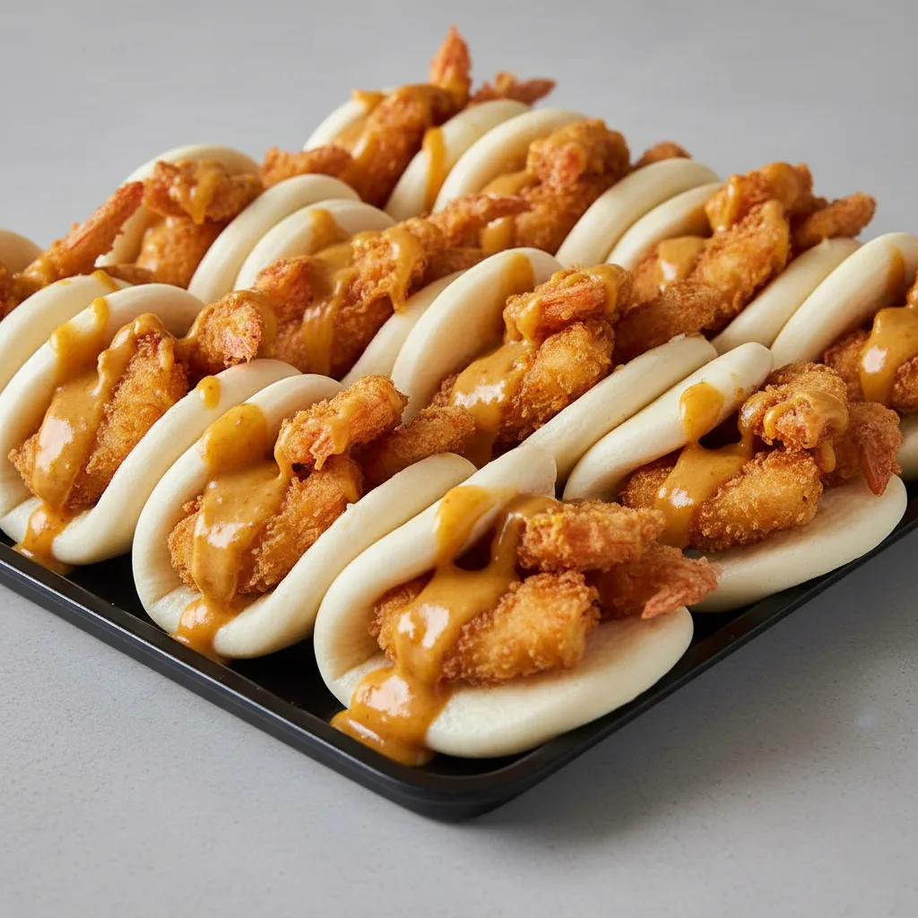 Bao Bun Crispy Tempura Shrimp With Orange Ginger Sauce (full Tray) Bao Bun Crispy Tempura Shrimp With Orange Ginger Sauce (full Tray)