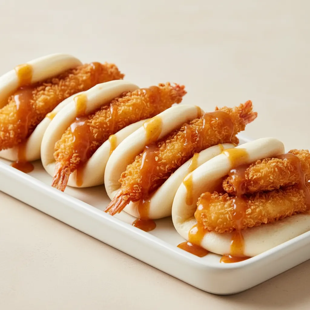 Bao Bun Crispy Tempura Shrimp With Orange Ginger Sauce (half Tray) Bao Bun Crispy Tempura Shrimp With Orange Ginger Sauce (half Tray)