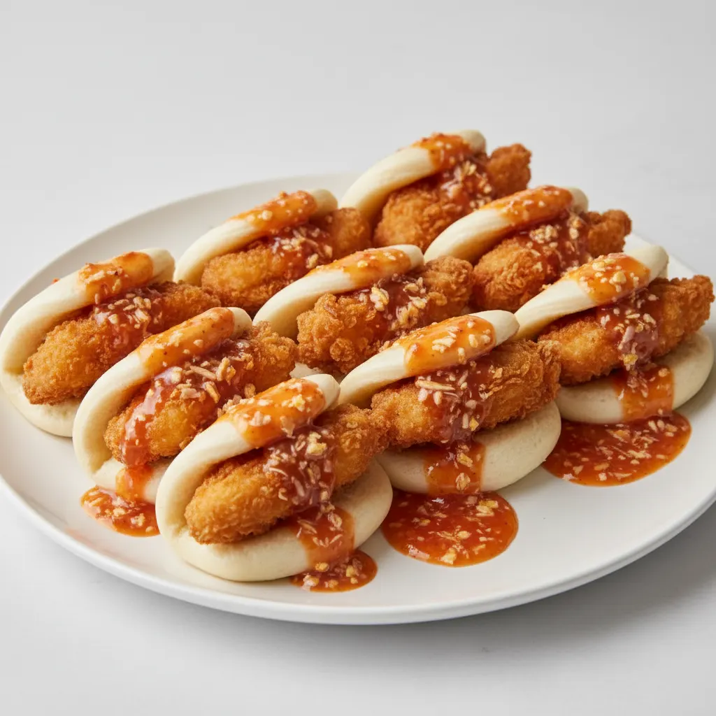 Bao Bun Crispy Tempura Chicken With Firecracker Sauce (10pc) Bao Bun Crispy Tempura Chicken With Firecracker Sauce (10pc)
