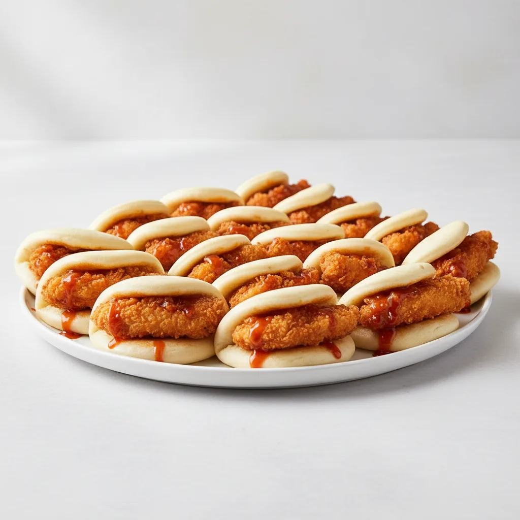 Bao Bun Crispy Tempura Chicken With Korean Spice Sauce (20pc) Bao Bun Crispy Tempura Chicken With Korean Spice Sauce (20pc)