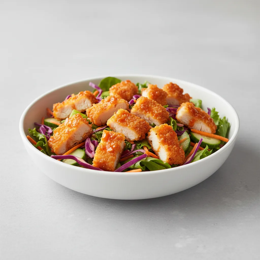 Firecracker Bowl — Chopped Salad with Crispy Tempura Chicken Firecracker Bowl — Chopped Salad with Crispy Tempura Chicken