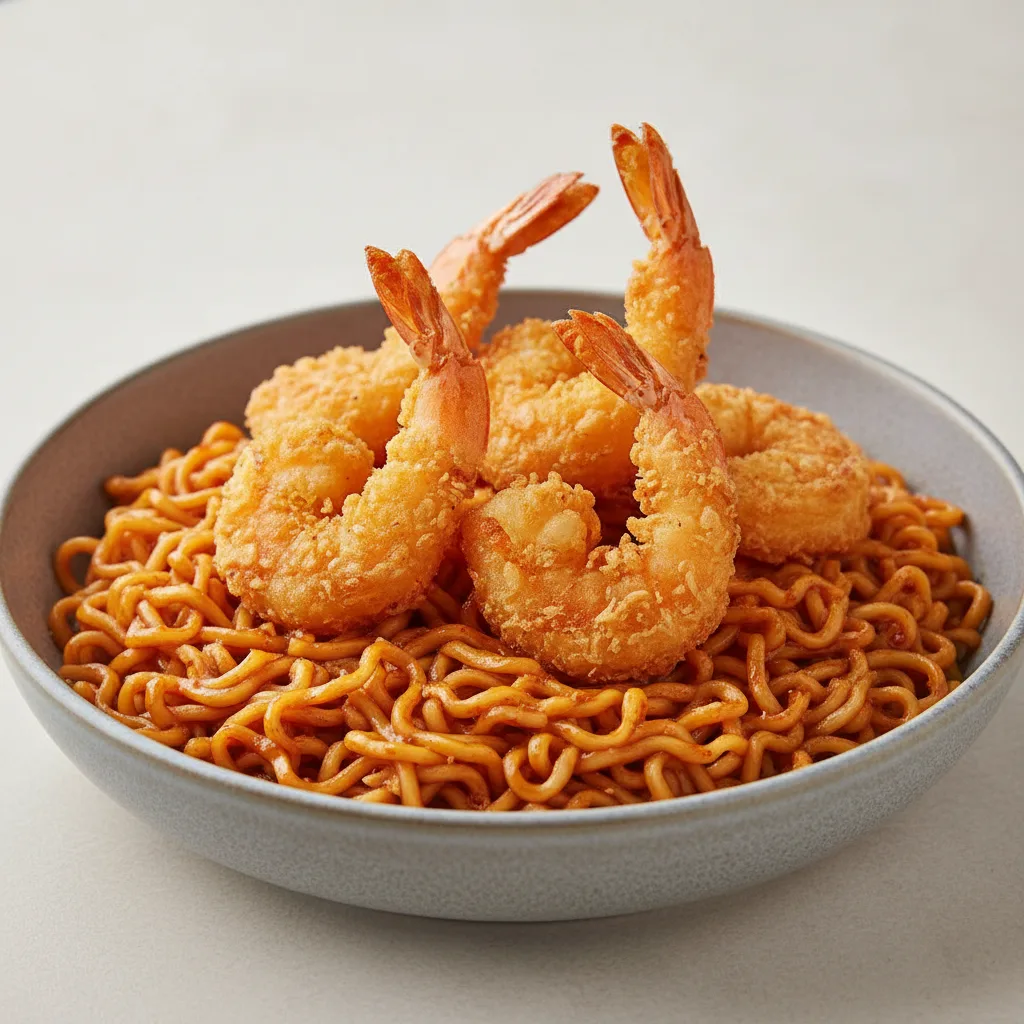 Firecracker Bowl — Hibachi Noodles with Crispy Tempura Shrimp Firecracker Bowl — Hibachi Noodles with Crispy Tempura Shrimp