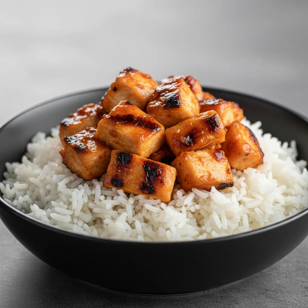 Firecracker Bowl — Jasmine Rice with Fire Braised Grilled Chicken Firecracker Bowl — Jasmine Rice with Fire Braised Grilled Chicken