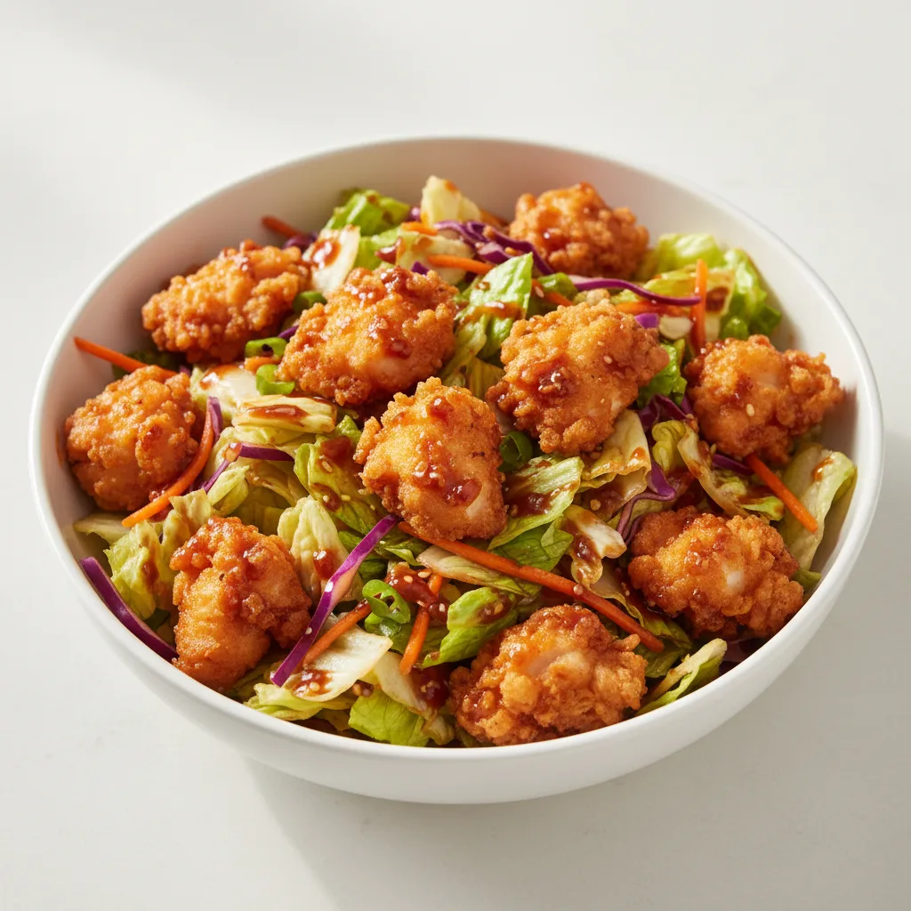Korean Spice Bowl — Chopped Salad with Crispy Tempura Chicken Korean Spice Bowl — Chopped Salad with Crispy Tempura Chicken